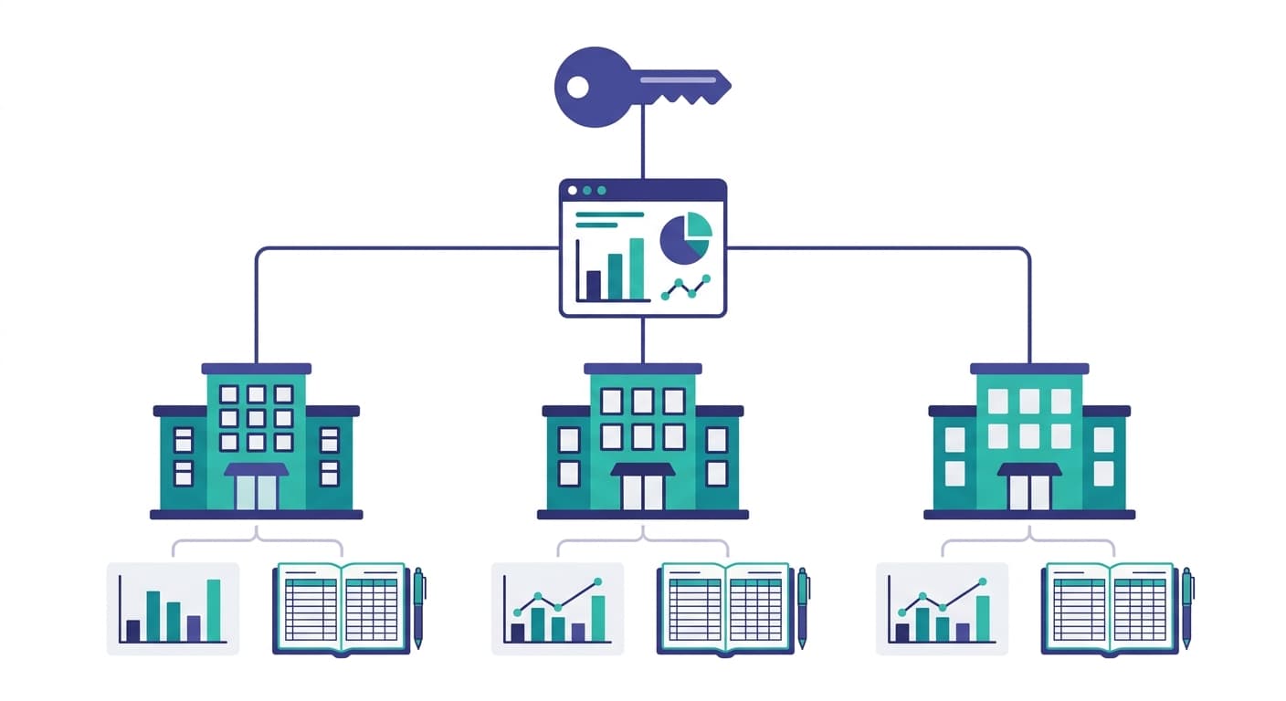 Multiple company entities managed under one login