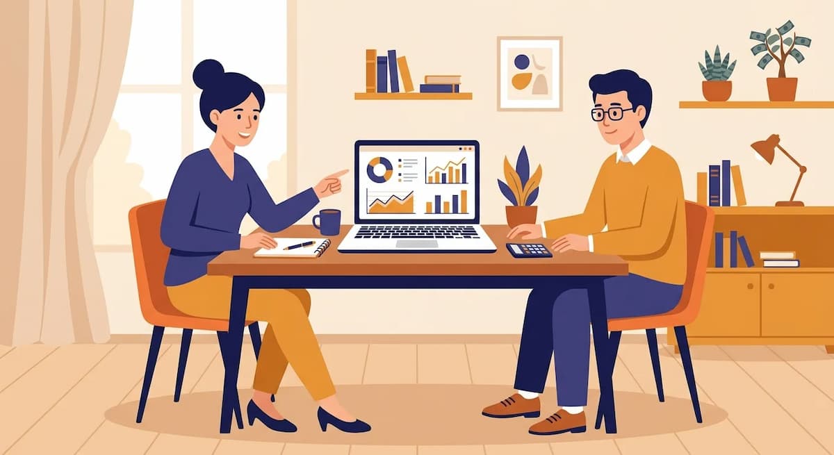 Business owner and accountant reviewing accounts together
