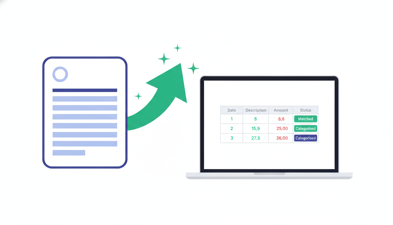 Bank statement being converted into accounting records