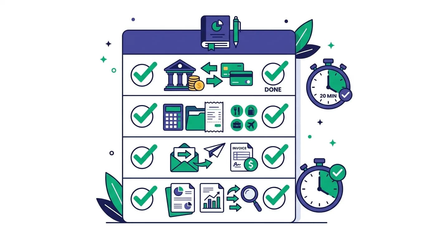 Solopreneur monthly bookkeeping overview