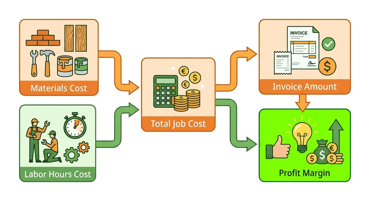 Tradesperson job invoicing overview